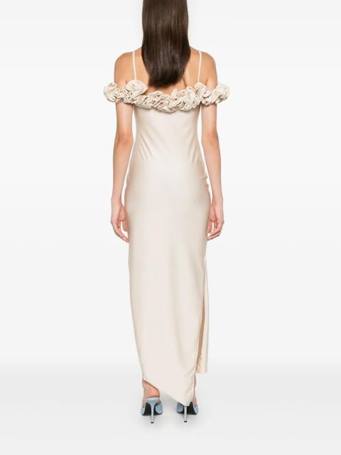 Coperni ruffle-detail maxi dress - Neutrals
