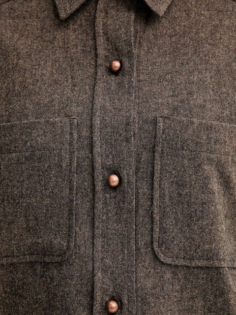 Sessun koszula z dodatkiem wełny damska kolor brązowy relaxed z kołnierzykiem klasycznym 25110009