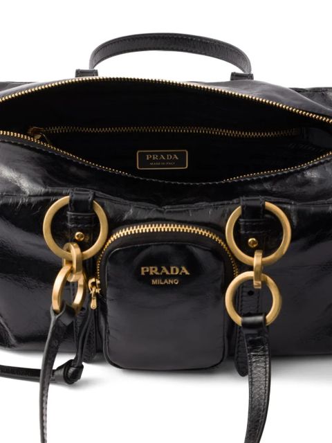 Prada medium leather tote bag - Black