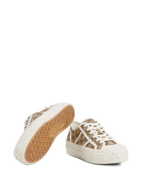 Gucci GG monogram lace-up sneakers - Brown