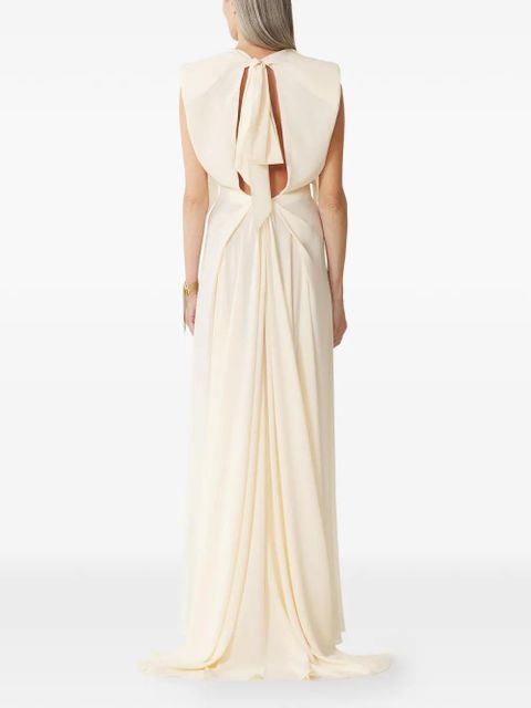 Lanvin ruffled V-neck maxi dress - Neutrals