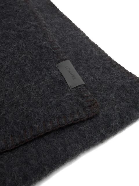 LEMAIRE wool felt-edge scarf - Grey