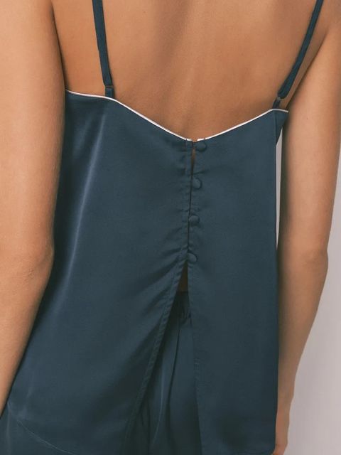 women'secret piżama damska kolor granatowy satynowa 2542472