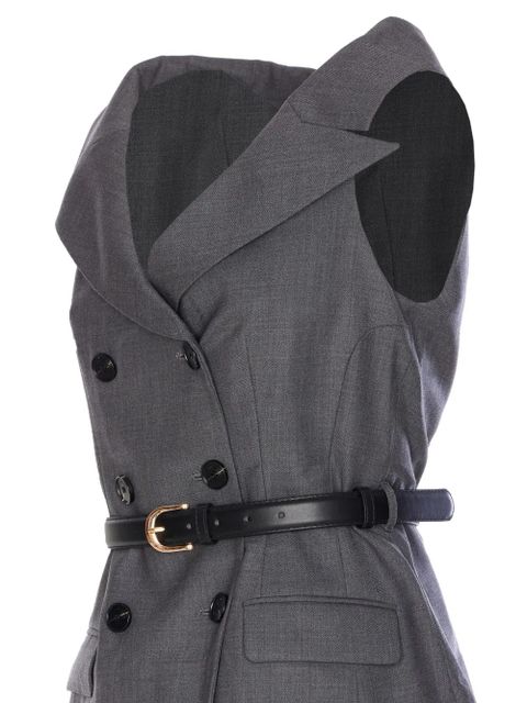 Self-Portrait double-breasted belted dress - Grey