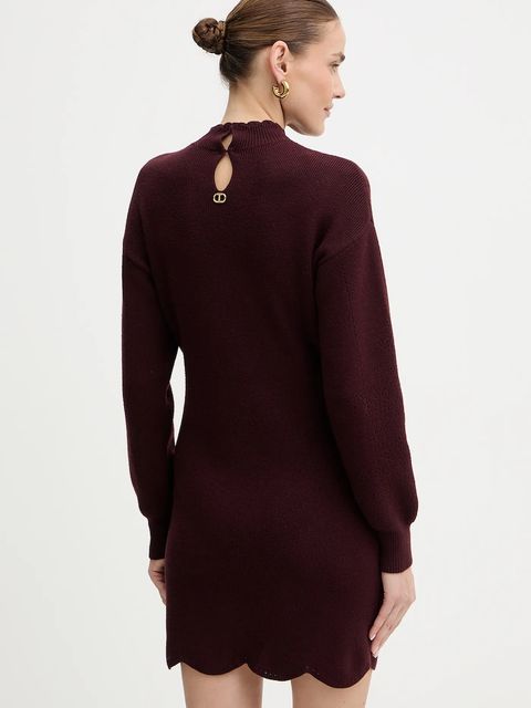 Twinset sukienka z dodatkiem wełny mini rozkloszowana 252TT3216