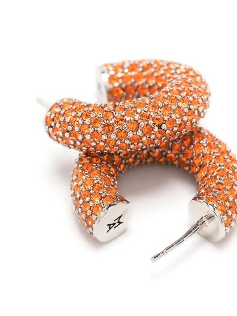Amina Muaddi crystal-embellished hoop earrings - Orange - zdjęcie produktu nr 2
