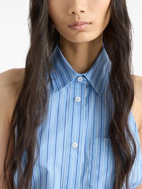 Prada sleeveless striped shirt - Blue