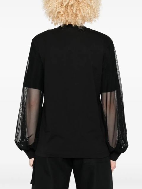 Moncler mesh-insert long-sleeve sweatshirt - Black - zdjęcie produktu nr 2