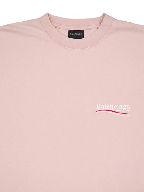 Balenciaga logo-embroidered T-shirt - Pink
