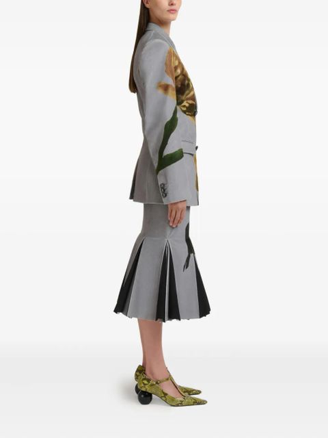 Marni tulip-print velvet blazer - Grey - zdjęcie produktu nr 2