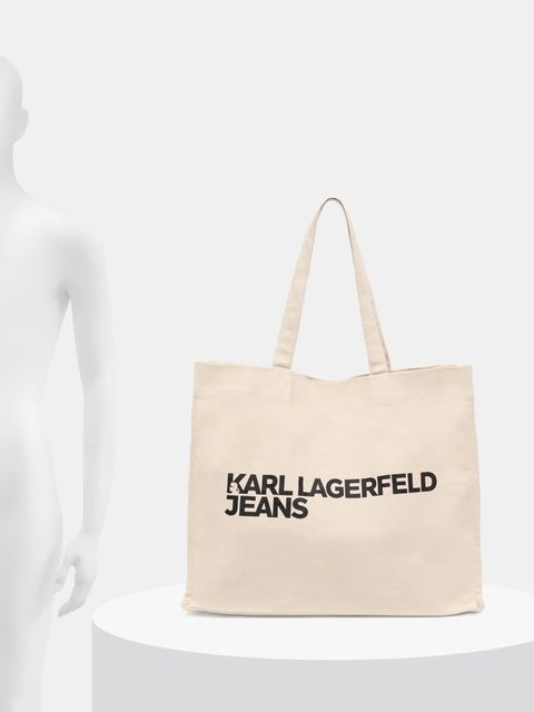 Karl Lagerfeld Jeans torba bawełniana kolor beżowy A1W50002
