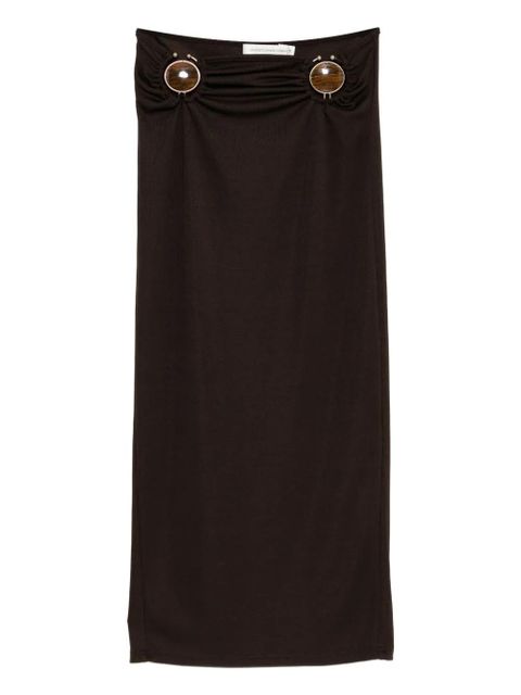 Christopher Esber mineral-stone ruched skirt - Brown - zdjęcie produktu nr 1