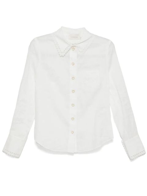 ZIMMERMANN embroidered ramie shirt - White - zdjęcie produktu nr 1