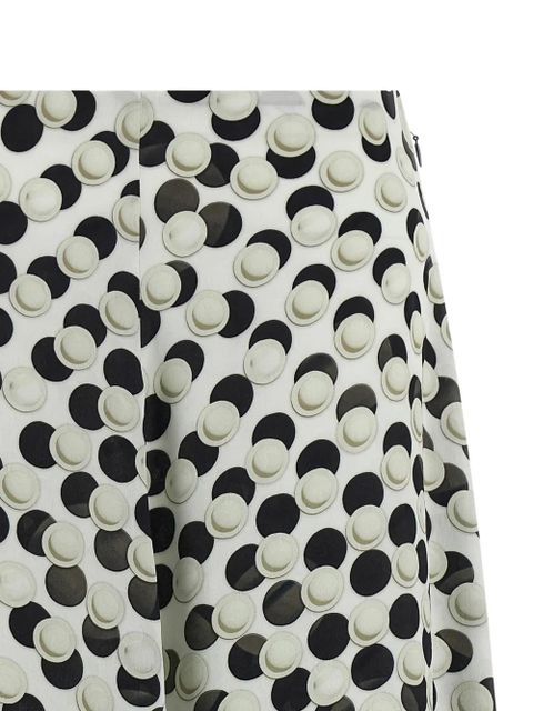 FENDI jacquard polka-dot midi skirt - White