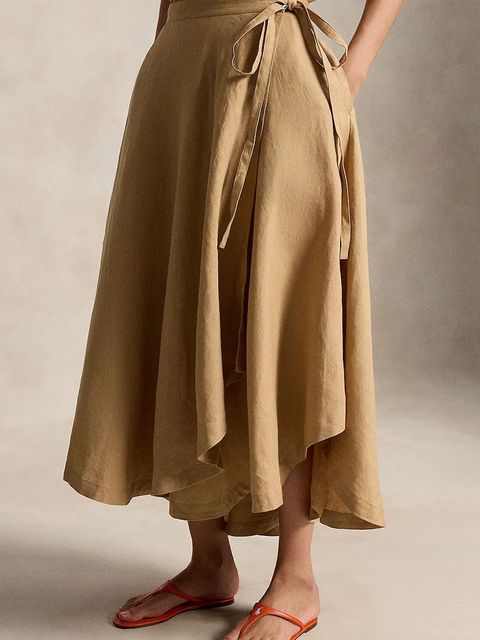 Polo Ralph Lauren spódnica asymetryczna lniana - zdjęcie produktu nr 2