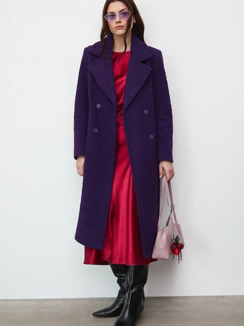 Medicine płaszcz damski kolor fioletowy - zdjęcie produktu nr 1