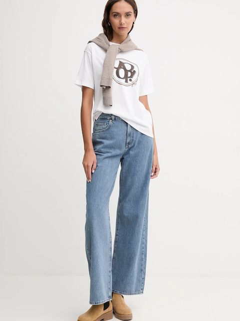 Joop! t-shirt bawełniany damski kolor biały 30046236