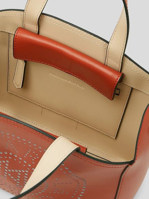 Karl Lagerfeld torebka skórzana K/CIRCLE kolor czerwony A1W30058