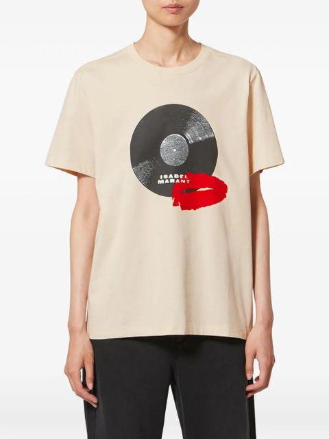 ISABEL MARANT Ziane logo-detail T-shirt - Neutrals