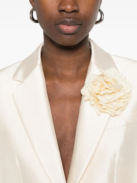 SANDRO Myrella floral-appliqué front-pocket blazer - Neutrals