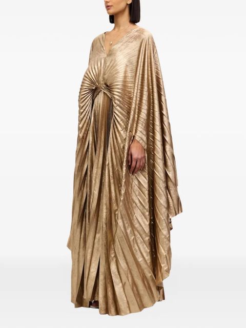 Acler Anslow pleated V-neck maxi dress - Gold