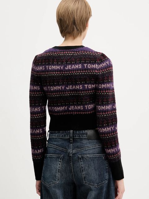 Tommy Jeans kardigan z domieszką wełny damski kolor czarny DW0DW21691 - zdjęcie produktu nr 2