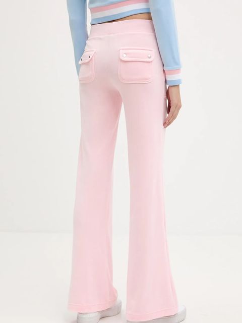 Juicy Couture spodnie dresowe kolor różowy gładkie JCSEBJ001