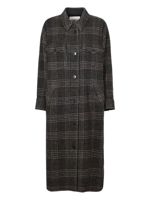 MARANT ÉTOILE checked buttoned coat - Grey - zdjęcie produktu nr 1
