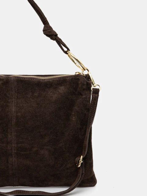 Answear.LAB torebka zamszowa kolor brązowy