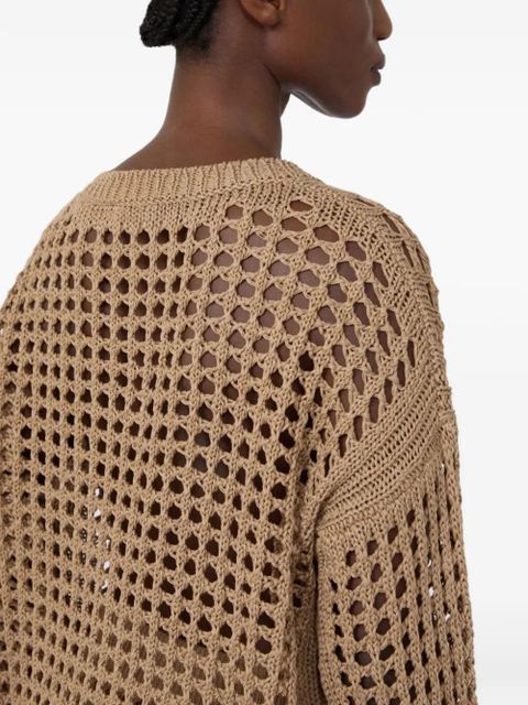 Max Mara open knit long-sleeved top - Neutrals