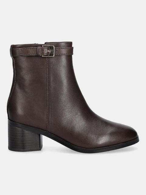 Tommy Hilfiger botki skórzane TH BUCKLE RIDING MID HEEL BOOTIE - zdjęcie produktu nr 1