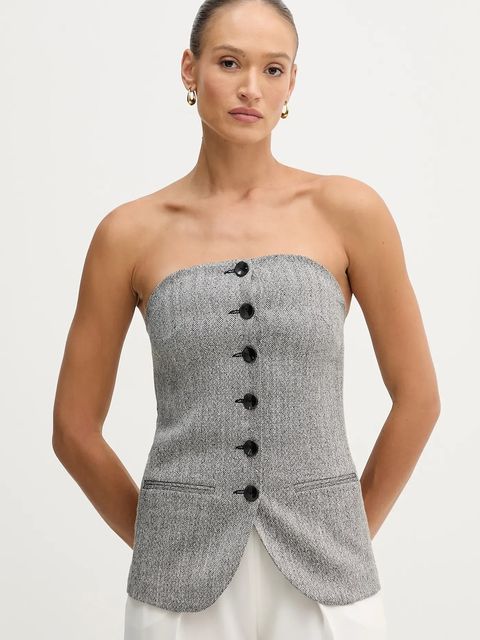 Sisley bluzka damska kolor czarny wzorzysta 5D12LH01R - zdjęcie produktu nr 1