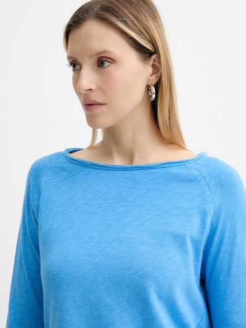 American Vintage longsleeve bawełniany kolor niebieski