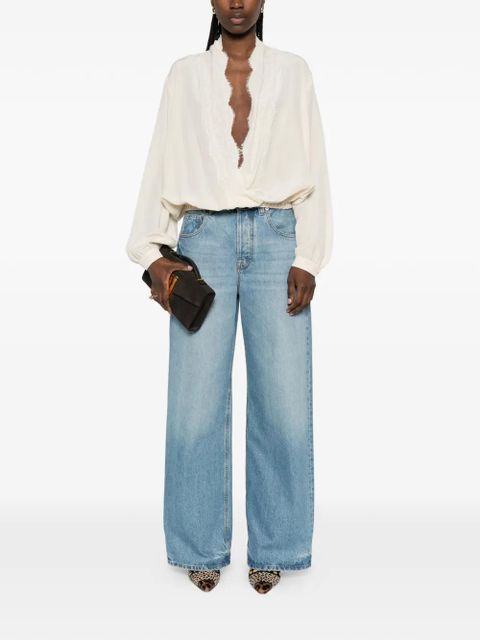 Valentino Garavani lace-neck blouse - Neutrals - zdjęcie produktu nr 2