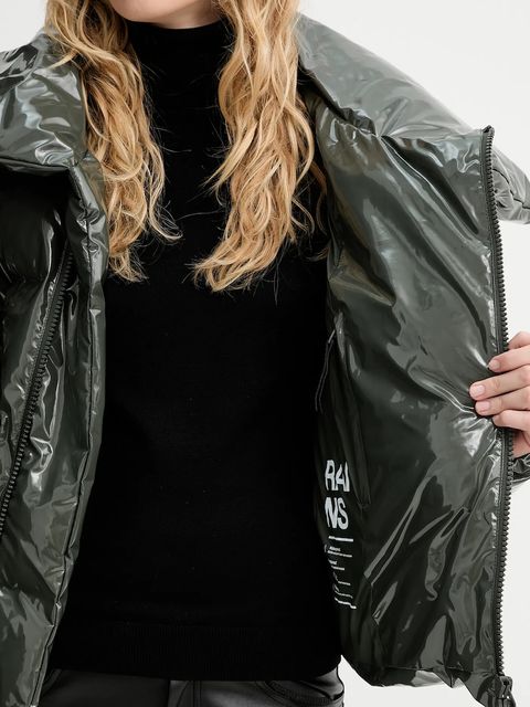 Rains kurtka 17230 Alta Vision Short Puffer Jacket kolor zielony zimowa 17230