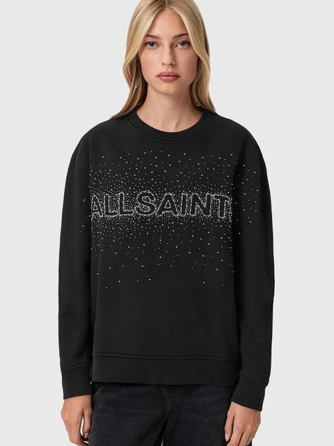 AllSaints bluza damska kolor czarny z aplikacją W052JE - zdjęcie produktu nr 1