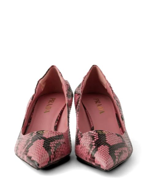 Prada printed Ayers leather pumps - Pink