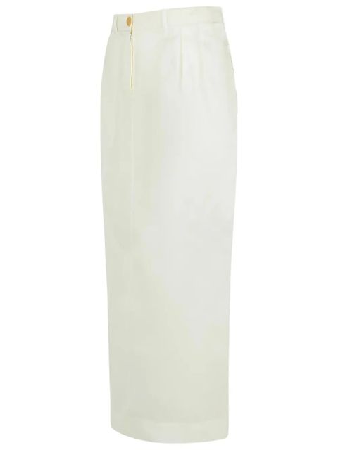KHAITE Lucian silk pencil skirt - Neutrals