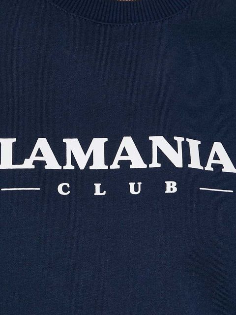 La Mania bluza damska kolor granatowy z nadrukiem