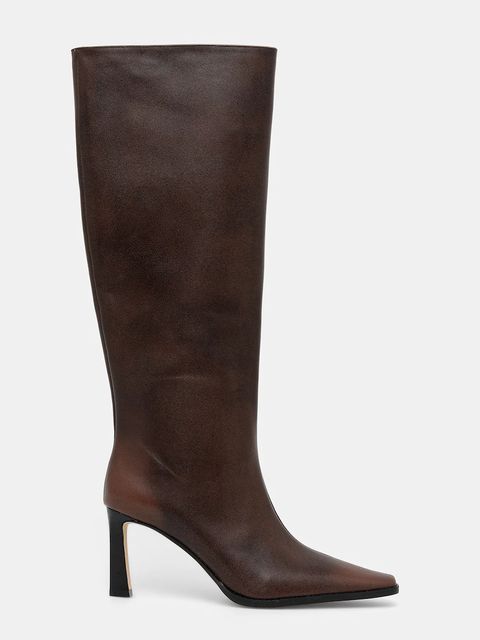 MICHAEL Michael Kors kozaki skórzane Darrah damskie kolor brązowy na słupku 40F5DRMB5L.230 - zdjęcie produktu nr 2