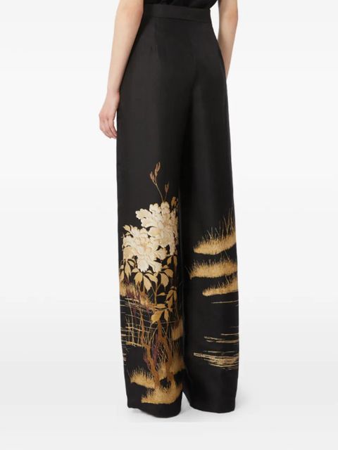Max Mara fluid printed silk trousers - Black - zdjęcie produktu nr 2