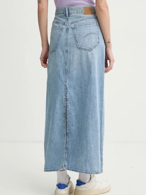 G-Star spódnica jeansowa kolor niebieski maxi prosta