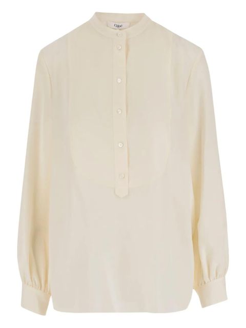 Chloé mandarin-collar button shirt - Neutrals - zdjęcie produktu nr 1
