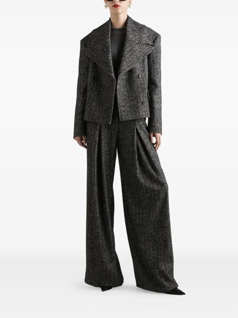 Dolce & Gabbana pleated tweed trousers - Black