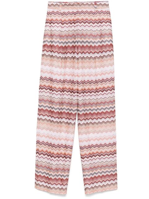 Missoni zigzag-pattern lamé trousers - Red - zdjęcie produktu nr 1