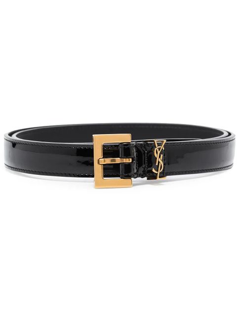 Saint Laurent YSL patent leather belt - Black