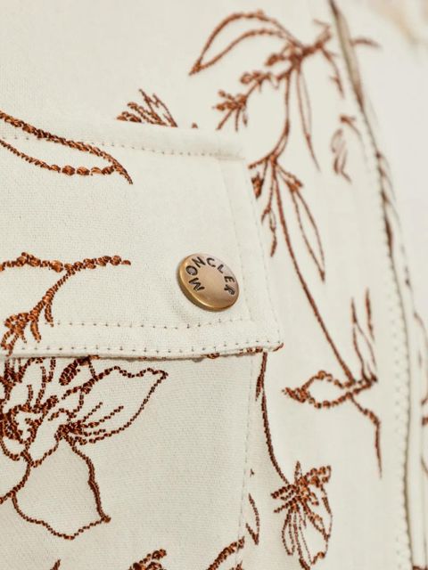 Moncler Nepeta floral-print hooded jacket - Neutrals