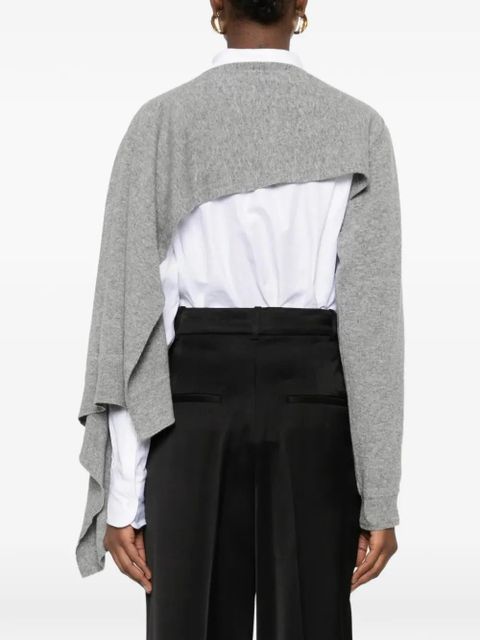 Jil Sander draped asymmetric cape - Grey