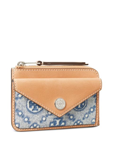 Tory Burch T-Monogram denim zip card case - Neutrals