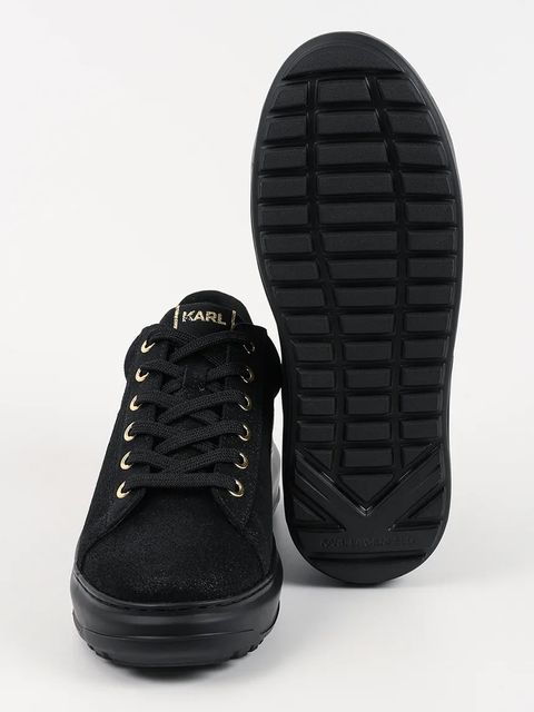 Karl Lagerfeld sneakersy zamszowe KAPRI LUG damskie kolor czarny KL67537
